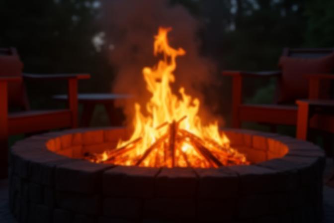 Knistern des Feuers an einer gemütlichen Feuerstelle