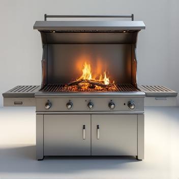 AlpenFlamme Edelstahlgrill mit Holzfeuer